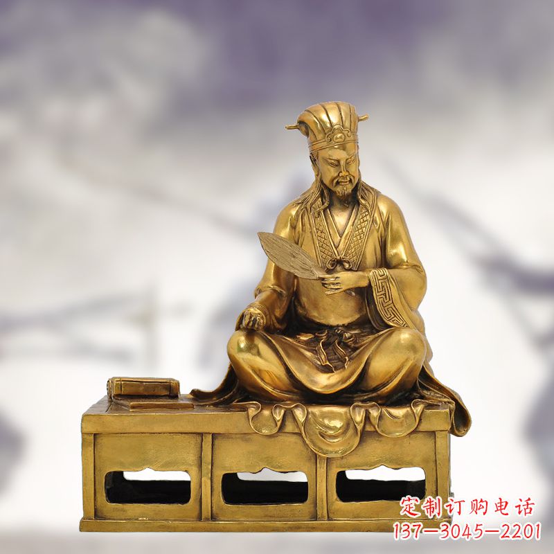 开封纯铜诸葛亮雕塑