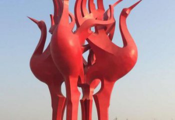 开封仙鹤雕塑一座城市的标志