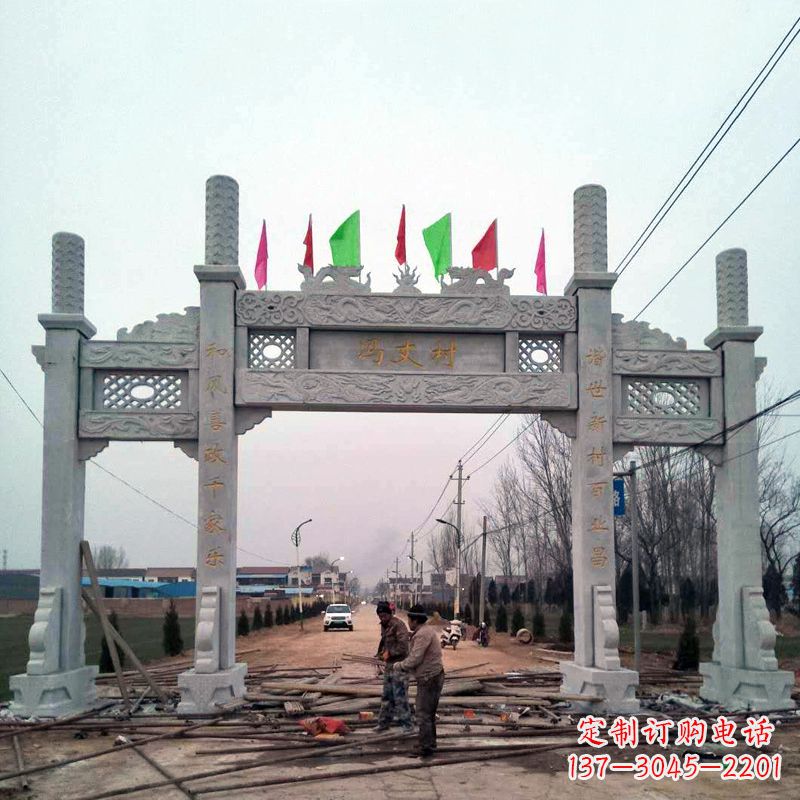 开封传承古老石牌坊雕塑