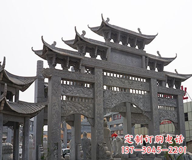 开封村庄大型牌坊石雕