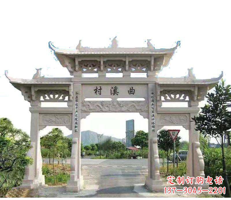 开封精美牌坊雕塑——村庄的艺术瑰宝
