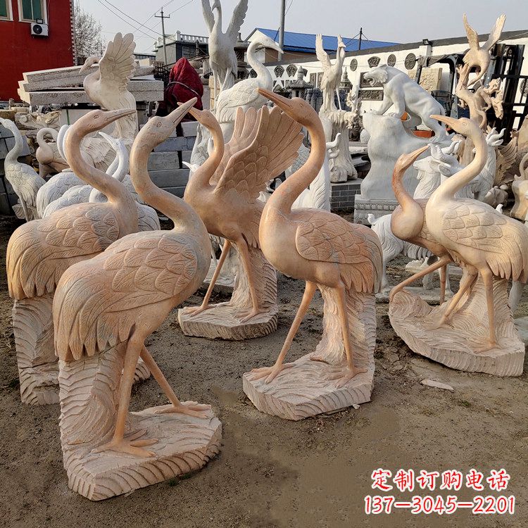 开封大理石雕刻仙鹤
