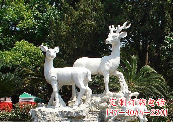 开封雕塑艺术——大理石公园小鹿石雕