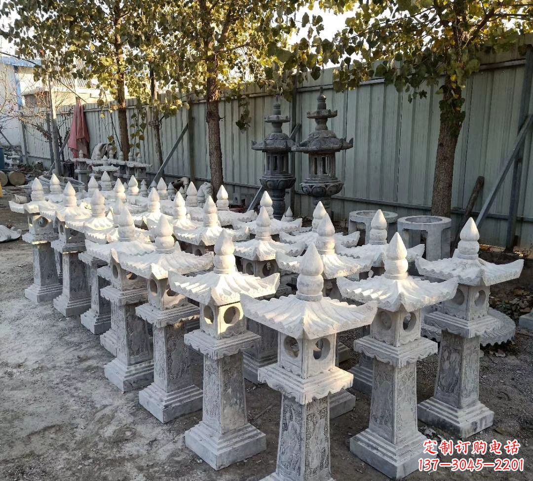 开封优雅摩登,大理石公园石灯雕塑