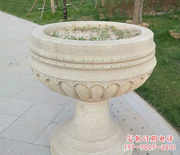 开封大理石花盆石雕