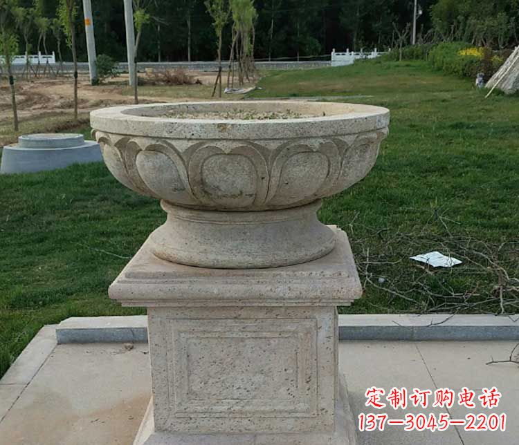 开封大理石花盆石雕