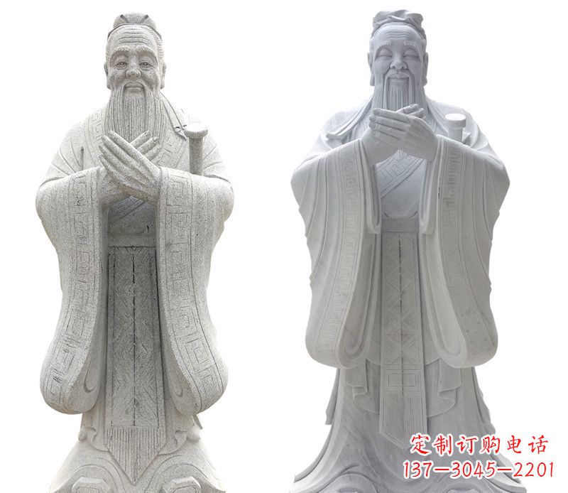 开封大理石孔子行教像古代名人石雕