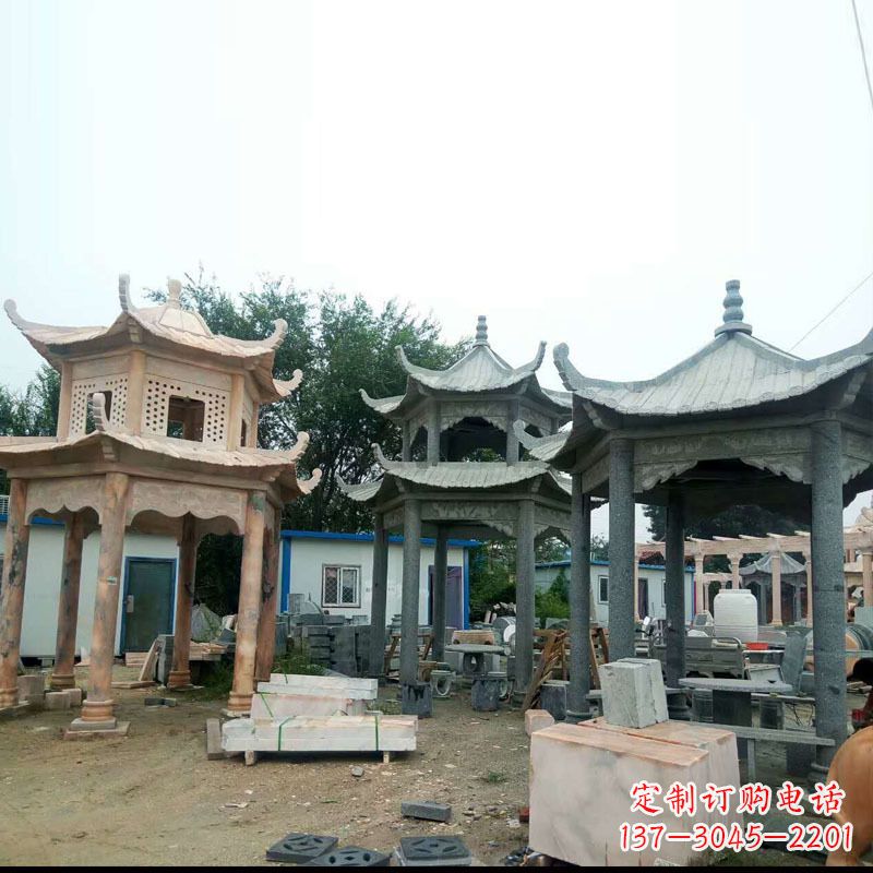 开封精美大理石凉亭雕塑