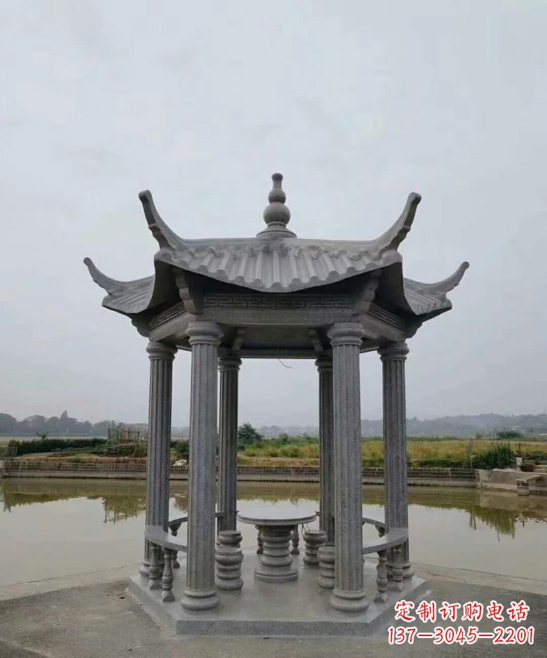 开封大理石凉亭石雕塑,优雅经典无双