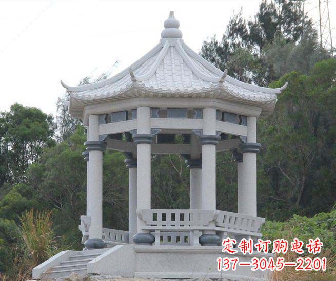 开封大理石六角石雕凉亭营造舒适环境的完美体现