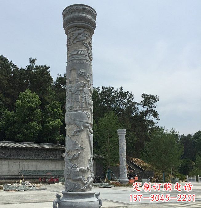 开封大理石龙柱雕塑