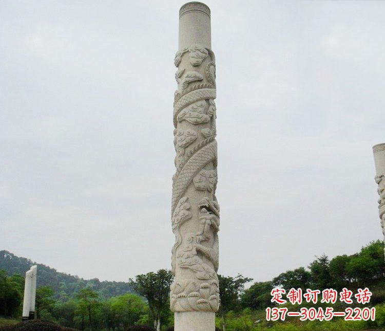 开封大理石盘龙柱雕塑