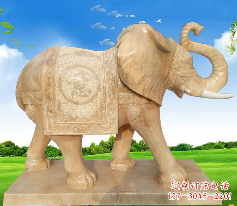 开封大理石喷水大象雕塑
