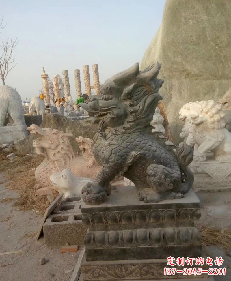 开封新中式麒麟雕塑,精美细腻,艺术品级别