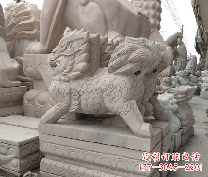 开封大理石麒麟古代神兽石雕