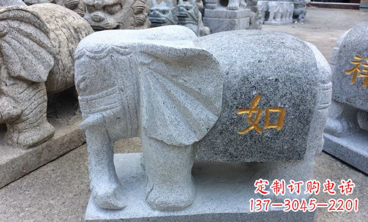 开封精美大理石石象雕塑