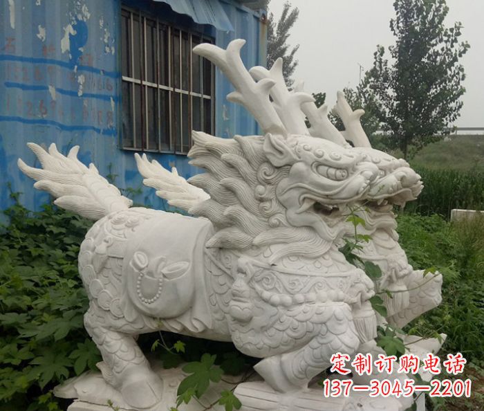 开封精美的大理石麒麟雕塑