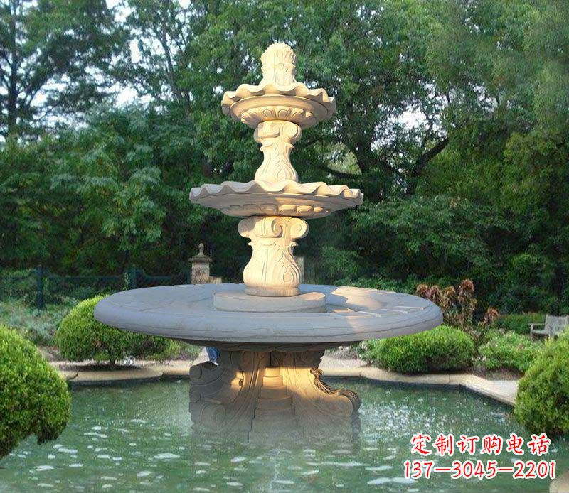 开封大理石三层喷泉雕塑