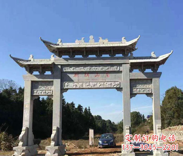 开封精美石雕牌坊雕塑