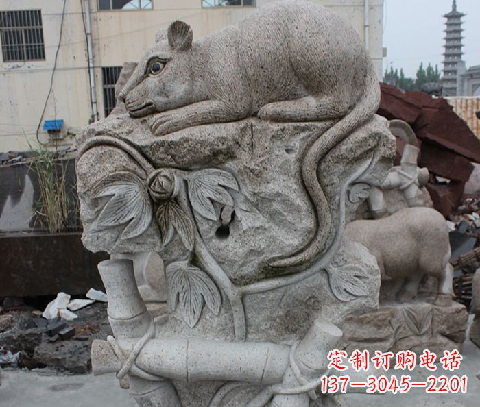 开封大理石生肖鼠石雕