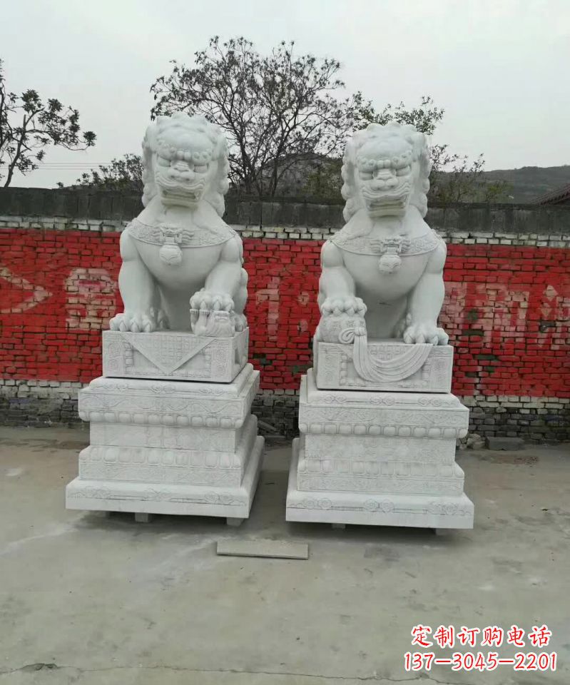 开封大理石狮子雕塑,精致而壮观