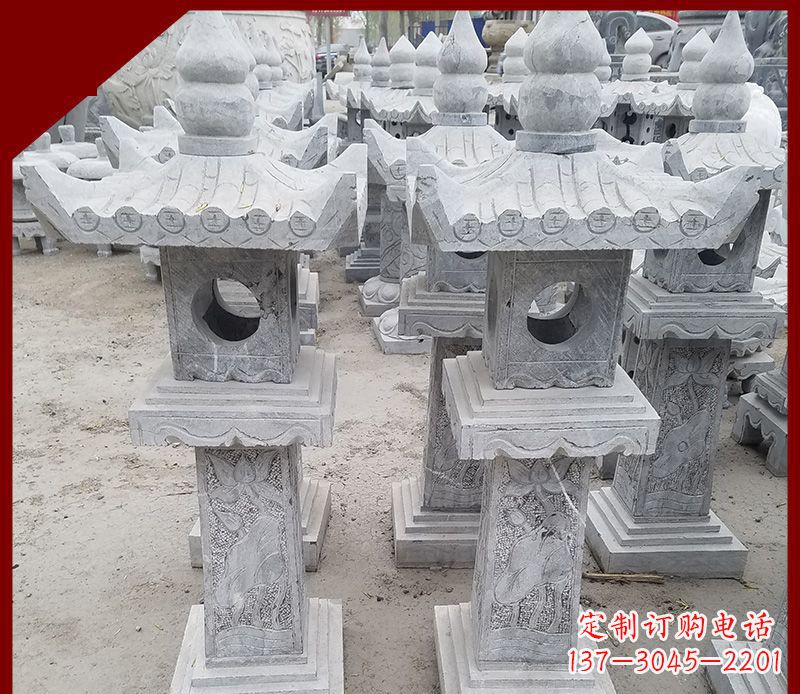 开封大理石石灯笼寺庙石雕 (2)