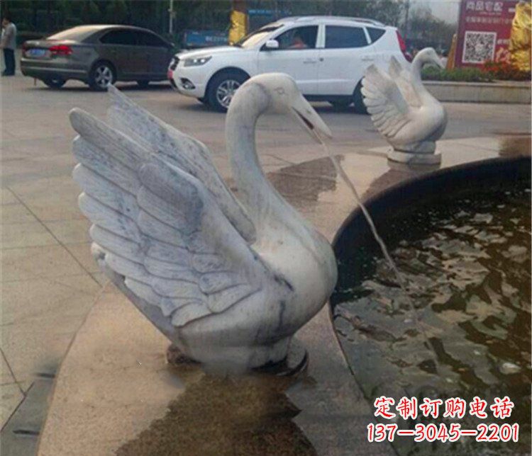 开封大理石天鹅喷泉石雕