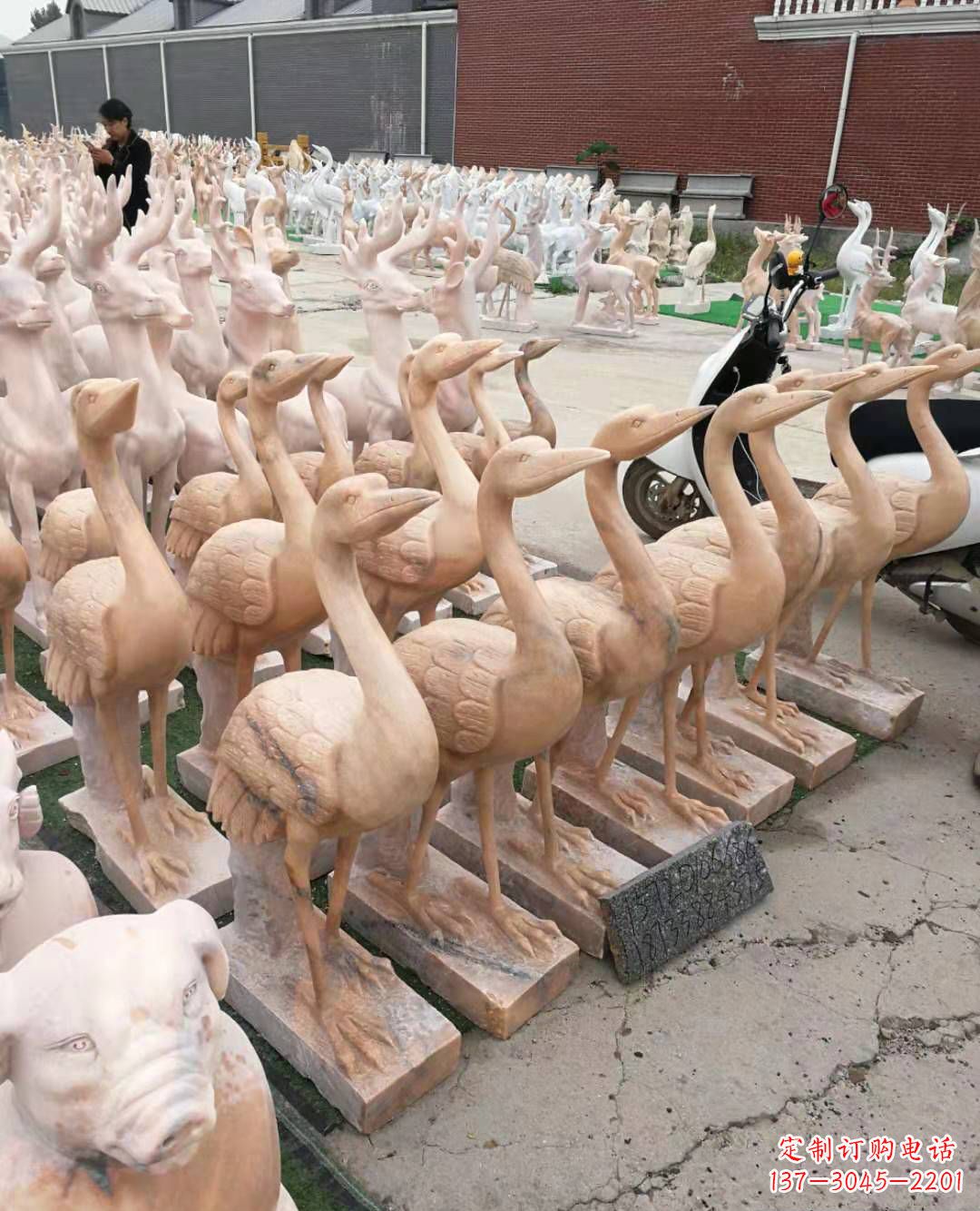 开封丹顶鹤大理石雕塑