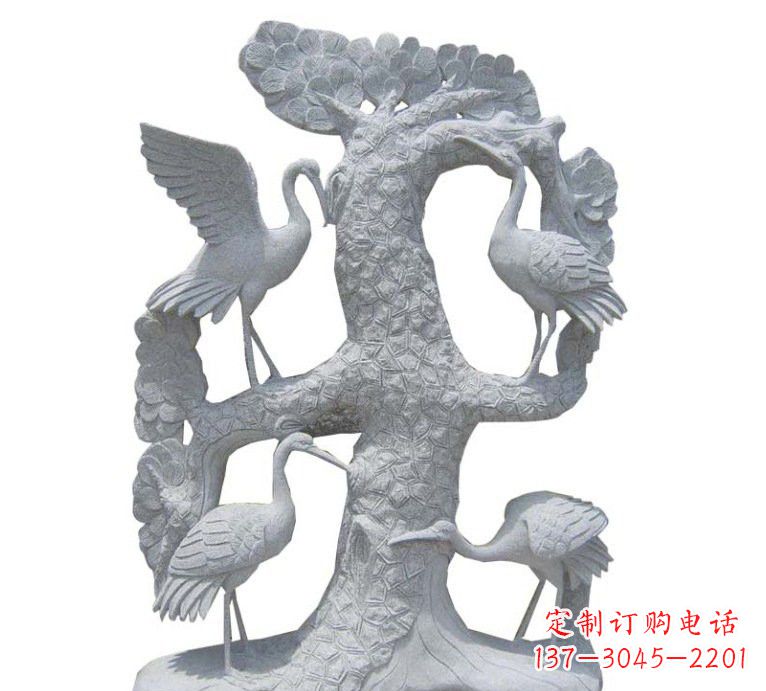 开封精美大理石松树雕塑