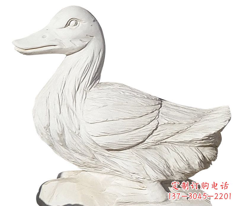 开封大理石鸭子公园动物石雕