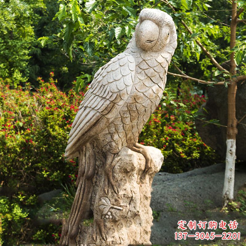 开封大理石鹦鹉雕塑,完美点缀生活空间
