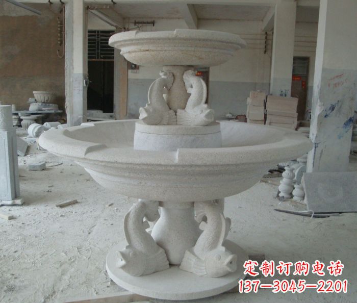 开封高端大理石双层喷泉雕塑