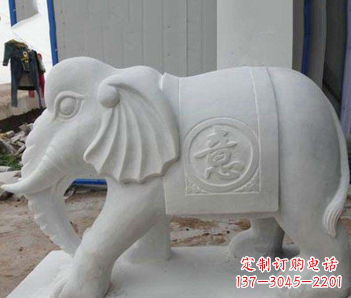 开封传承财富祝福,大理石招财大象雕塑