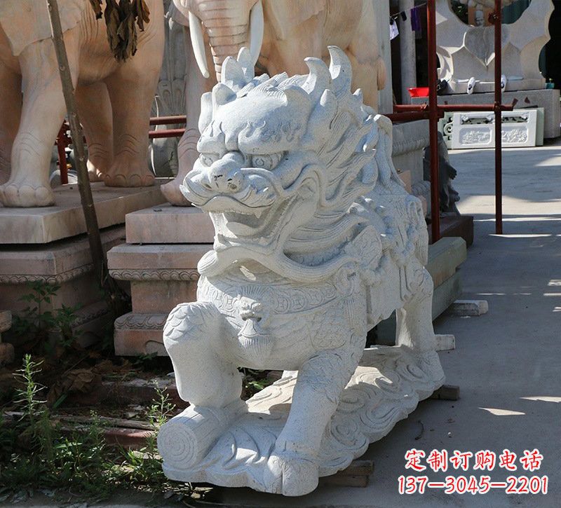开封大理石镇宅——麒麟雕塑