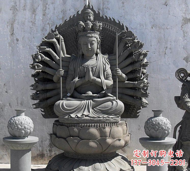 开封宗教庙宇千手观音大理石雕塑