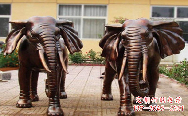 开封大象铜雕广场动物雕塑 (2)