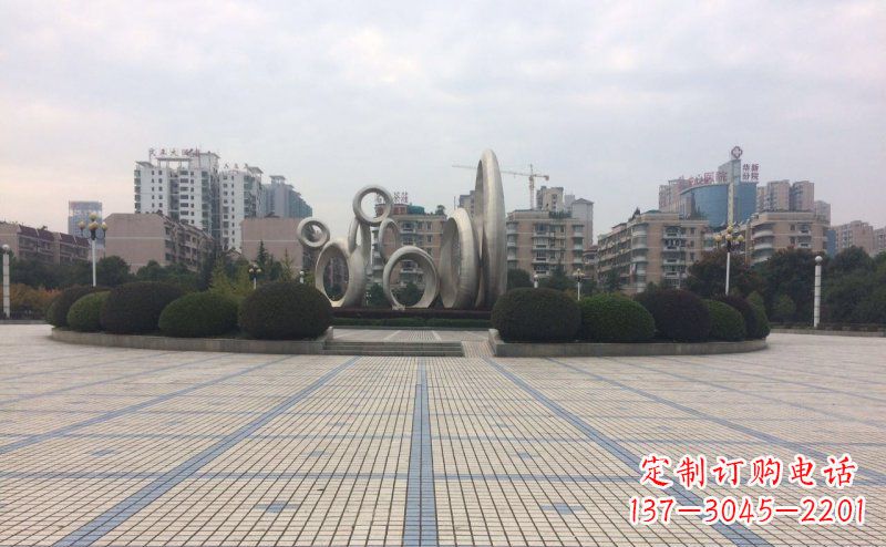 开封大小圆环广场不锈钢雕塑