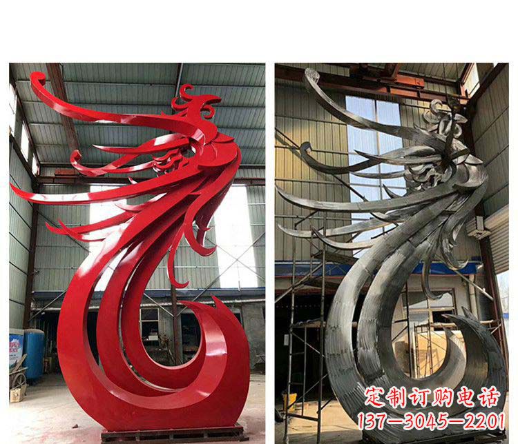 开封优雅凤凰不锈钢摆件雕塑