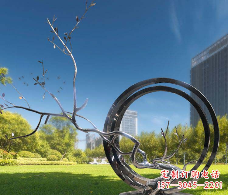 开封超大不锈钢环形景观雕塑