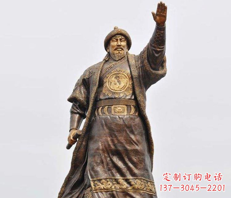 开封传承历史的风采成吉思汗铜雕
