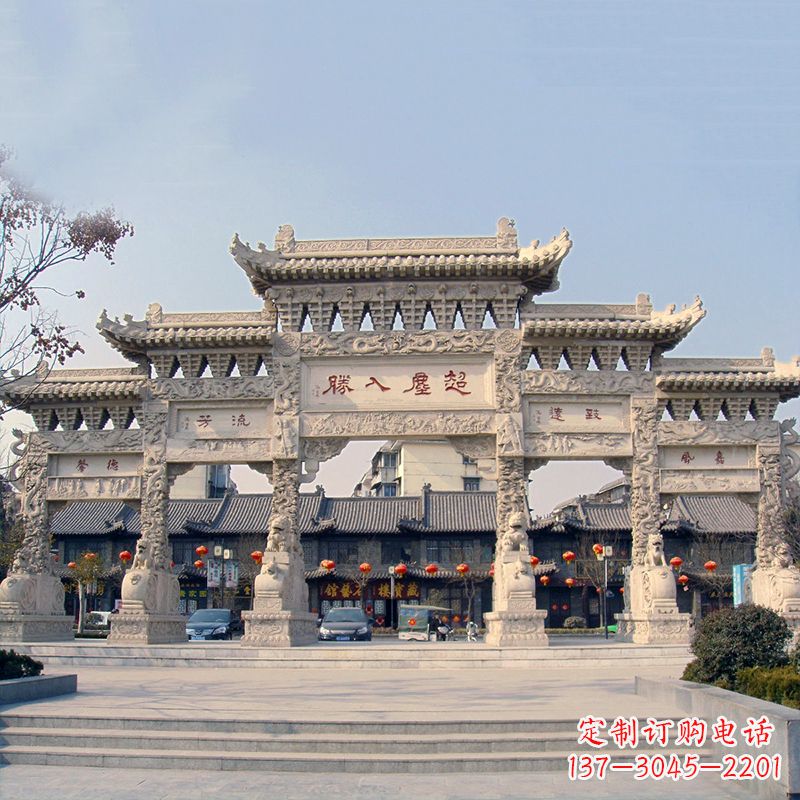 开封五门石雕牌坊雕塑——让城市更美丽