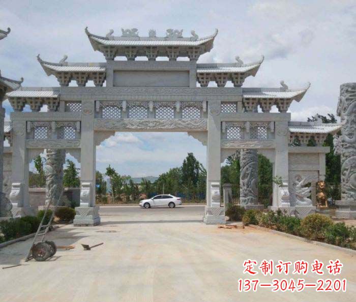 开封大型村口牌坊石雕