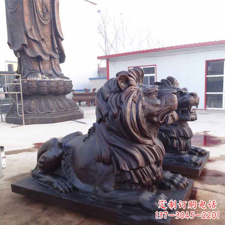 开封大型纯铜汇丰狮子