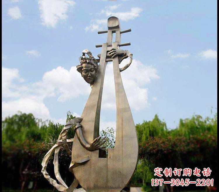 开封精美铜雕琵琶雕塑