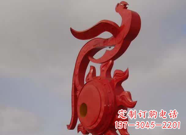 开封大型古代凤凰不锈钢雕塑