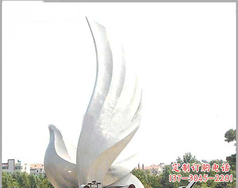 开封大型不锈钢雕塑和平鸽护航