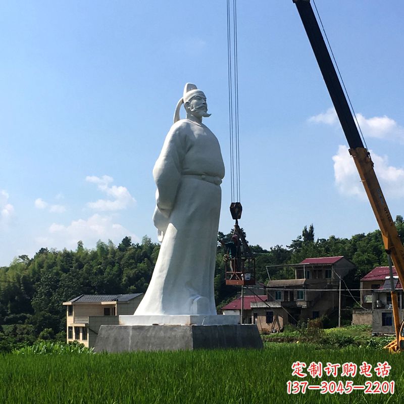 开封经典汉白玉诗仙李白石雕像