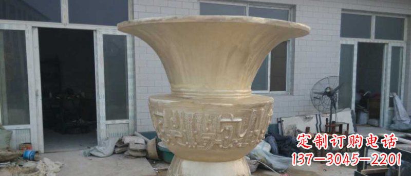 开封高品质大型花盆铜雕