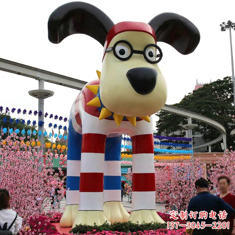 开封大型卡通狗雕塑-商场广场动物景观美陈