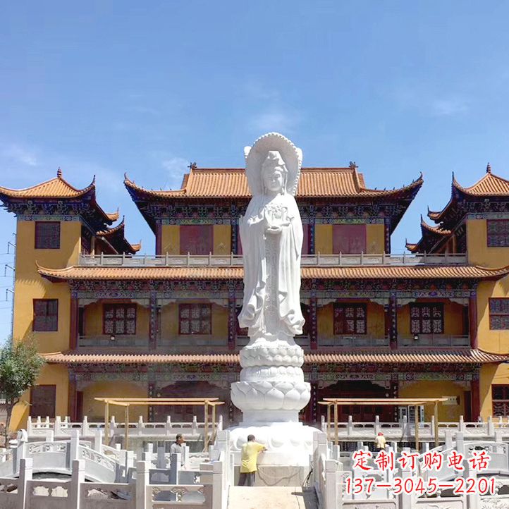 开封精美汉白玉观音石雕塑